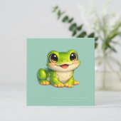 Invitation Conception d'animal Kawaii de grenouille aux grand (Debout devant)