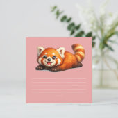 Invitation Conception d'animal Kawaii de Panda Rouge Mignon s (Debout devant)