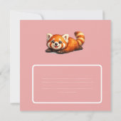 Invitation Conception d'animal Kawaii de Panda Rouge Mignon s (Dos)