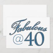 Invitation Conception d'anniversaire de 40 ans (Devant / Derrière)