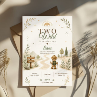 Invitation Conception d'anniversaire de deux ans d'explorateu