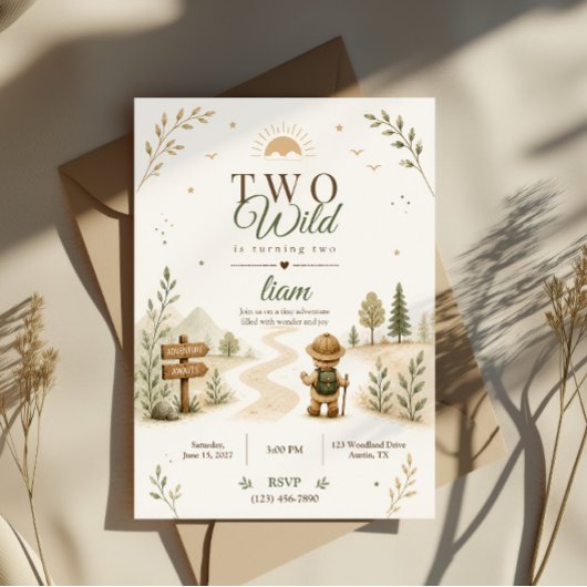 Invitation Conception d'anniversaire de deux ans d'explorateu