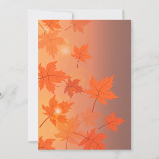 Invitation Conception d'automne avec feuilles d'érable et eff (Dos)