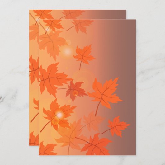 Invitation Conception d'automne avec feuilles d'érable et eff (Devant / Derrière)