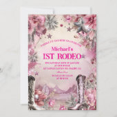 Invitation Conception de 1er anniversaire de rodéo de cow-boy (Devant)