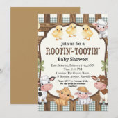 Invitation Conception de Baby showers à thème agricole - Beau (Devant / Derrière)