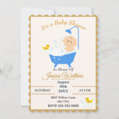 Invitation Conception de baignoire de douche pour bébé classi (Devant)