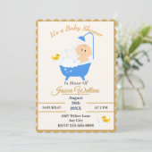 Invitation Conception de baignoire de douche pour bébé classi (Debout devant)