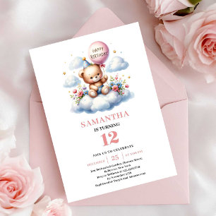 Invitation Conception de ballon d'ours en peluche mignon pour