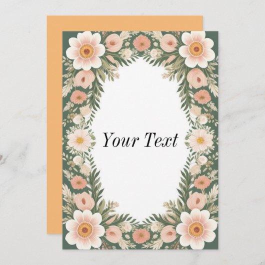 Invitation Conception de cadre floral (Devant / Derrière)