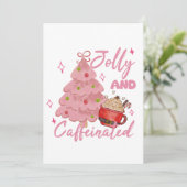 Invitation Conception de café d'arbre de Noël joyeuse et café (Debout devant)