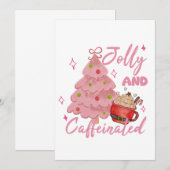 Invitation Conception de café d'arbre de Noël joyeuse et café (Devant / Derrière)