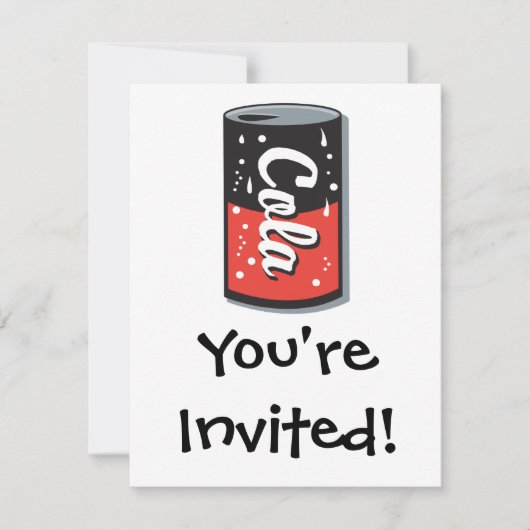 Invitation conception de canette de cola rétro (Devant)