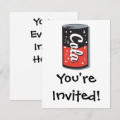 Invitation conception de canette de cola rétro (Devant / Derrière)