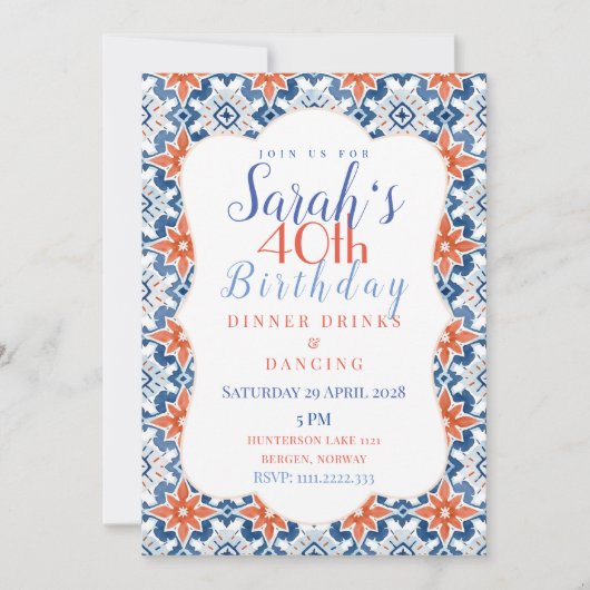 Invitation Conception de carreaux jolis détaillés (Devant)