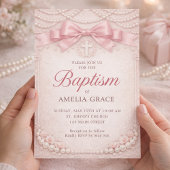 Invitation Conception de carton d'invitation de baptême Pink