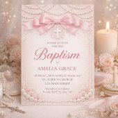 Invitation Conception de carton d'invitation de baptême Pink
