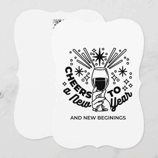 Invitation Conception de célébration de la nouvelle année : À (Devant / Derrière)