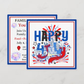 Invitation Conception de célébration patriotique du 4 juillet (Devant / Derrière)