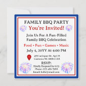 Invitation Conception de célébration patriotique du 4 juillet (Dos)