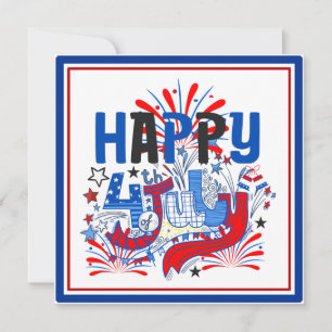 Invitation Conception de célébration patriotique du 4 juillet