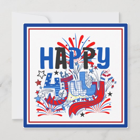Invitation Conception de célébration patriotique du 4 juillet (Devant)