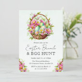 Invitation Conception de chasse aux œufs de brunch de Pâques  (Debout devant)