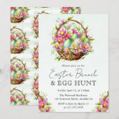 Invitation Conception de chasse aux œufs de brunch de Pâques  (Devant / Derrière)