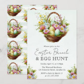 Invitation Conception de chasse aux œufs de brunch de Pâques (Devant / Derrière)