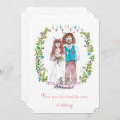 Invitation Conception de chats de mariage (Devant / Derrière)