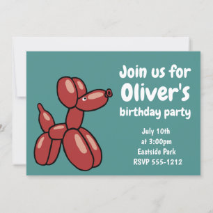 Invitation Conception de chien en animalerie en ballon rouge