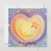 Invitation Conception de ciel rêveur avec lune en pastel doux (Devant)