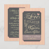 Invitation Conception de citation de mariage, avec des lettre (Devant / Derrière)