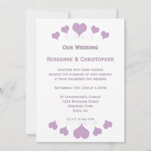 Invitation Conception de cœurs de lilas pour mariage
