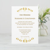Invitation Conception de cœurs en or pour mariage (Debout devant)