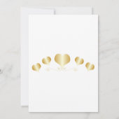 Invitation Conception de cœurs en or pour mariage (Dos)