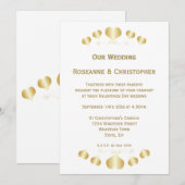 Invitation Conception de cœurs en or pour mariage (Devant / Derrière)
