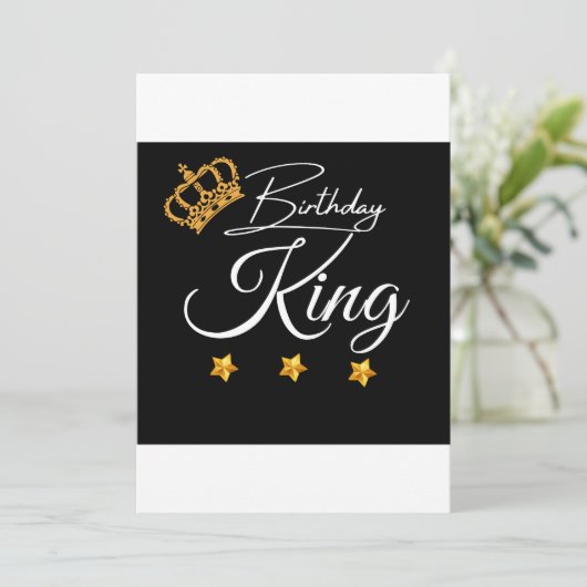Invitation Conception de couronne de roi d'anniversaire, Anni (Debout devant)