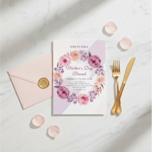Invitation Conception de couronne florale pour le brunch de l