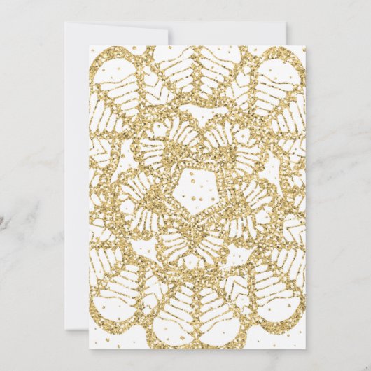 Invitation Conception de crochet à paillettes dorées comme un (Dos)