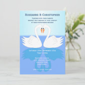 Invitation Conception de cygnes pour mariage (Debout devant)