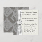 Invitation conception de damas en diamant gris (Devant / Derrière)