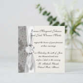 Invitation conception de damas en diamant gris (Debout devant)