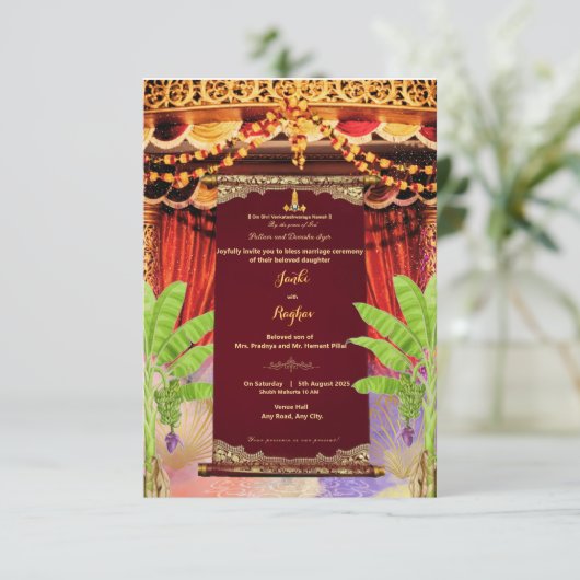 Invitation conception de défilement d'invitation de mariage d (Debout devant)