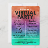 Invitation Conception de design aquarelle pour fête d'anniver (Devant)