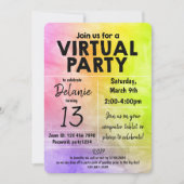 Invitation Conception de design aquarelle pour fête d'anniver (Devant)