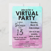 Invitation Conception de design aquarelle pour fête d'anniver (Devant)
