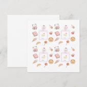 Invitation Conception de dessert friandises rose mignon (Devant / Derrière)