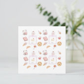 Invitation Conception de dessert friandises rose mignon (Debout devant)