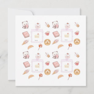 Invitation Conception de dessert friandises rose mignon